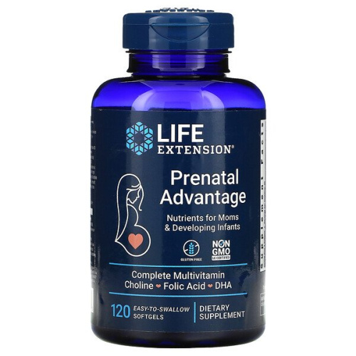 Prenatal Advantage (Пренатальные витамины) 120 легко проглатываемых капсул (Life Extension)