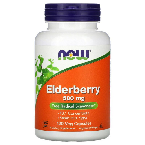 Elderberry 500 мг (Бузина) 120 вег капсул (Now Foods)