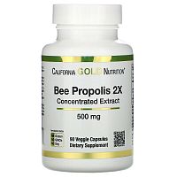 Bee Propolis 2X (Прополис концентрированный экстракт) 500 мг 90 капсул (California Gold Nutrition)