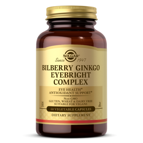 Bilberry Ginkgo Eyebright Complex 60 вег капсул (Solgar)