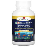 Kids Omega-3 Fish Oil (Рыбий жир Омега-3 для детей) 60 мягких капсул (Oslomega)