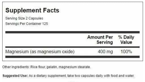 Magnesium 200 mg (Магний 200 мг) 250 капсул (Swanson) фото 2
