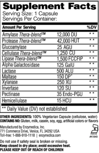 Digest (Пищеварительные ферменты) 180 капсул (Enzymedica) фото 6