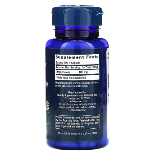 Pregnenolone 100 мг (Прегненолон) 100 капсул (Life Extension) фото 2