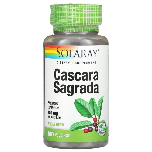 Cascara Sagrada (Крушина Америкаская) 450 мг 100 вег капсул (Solaray)