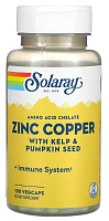 Zinc Copper with Kelp & Pumpkin Seed 100 вег капсул (Solaray)