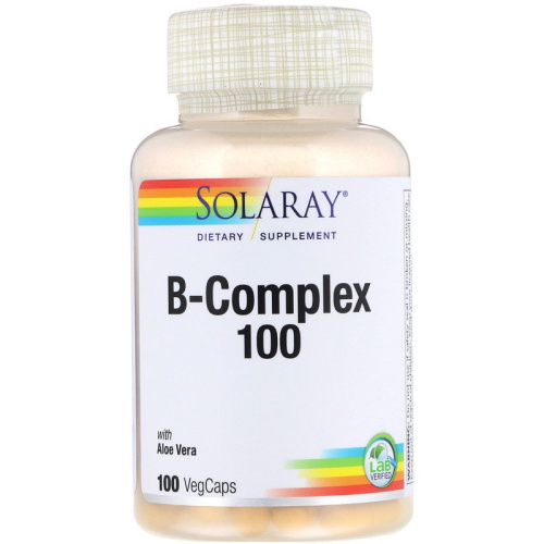 Vitamin B-Complex 100 (Б-комплекс) 100 вег капсул (Solaray) фото 8