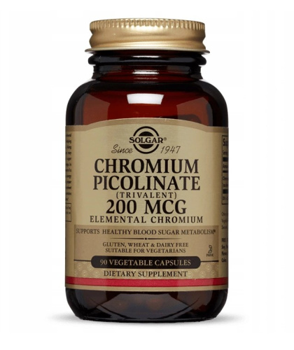 Chromium Picolinate 200 мкг (Пиколинат хрома) 90 растительных капсул (Solgar)