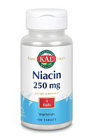 Niacin 250 мг (Ниацин) 100 таблеток (KAL)