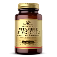 Vitamin E (Витамин E) d-alpha Tocopherol 134 мг (200 IU) 100 мягких капсул (Solgar)