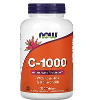 C-1000 With Rose Hips & Bioflavonoids (С с шиповником и биофлавоноидами) 250 таблеток (Now Foods)