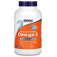 Omega-3 1000 мг (Омега-3) 200 рыбных капсул (Now Foods)