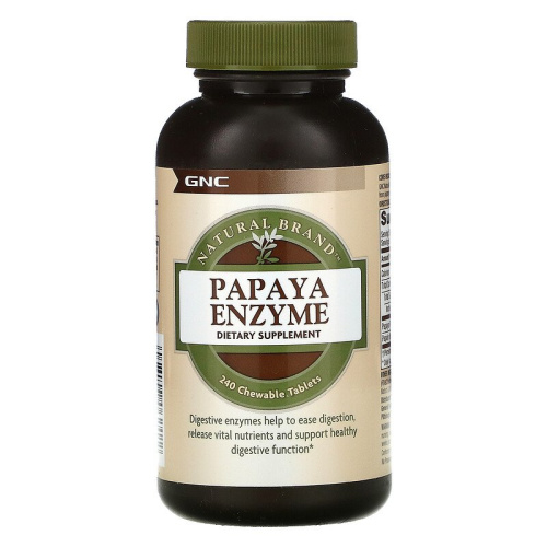 Papaya Enzymes (Жевательные Ферменты Папайи) 240 пастилок (GNC)