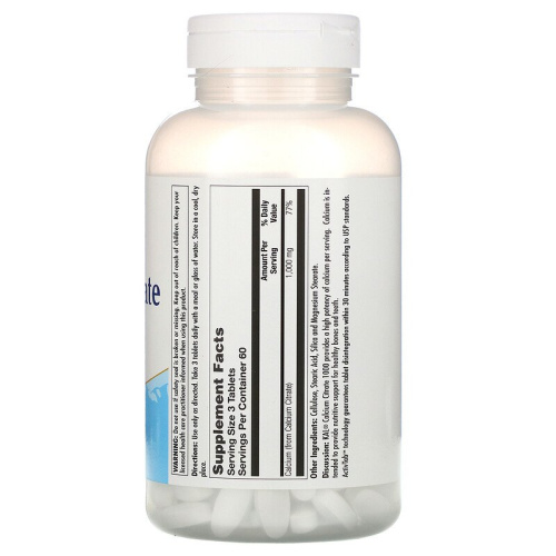 Calcium Citrate 1000 mg (Цитрат кальция 1000 мг) 180 таблеток (KAL) фото 2
