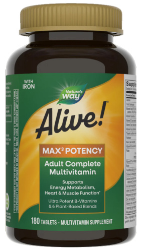 Alive! Max3 Potency (мультивитаминны с железом) 180 таблеток (Nature's Way) фото 5