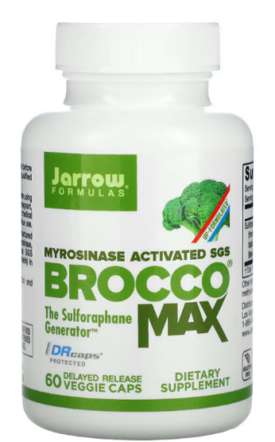 BroccoMax Myrosinase Activated SGS (Экстракт семян брокколи) 60 вег капсул (Jarrow Formulas)