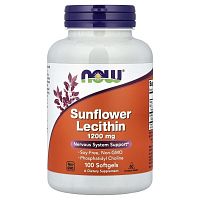 Sunflower Lecithin 1200 мг (Лецитин из Подсолнечника) 100 мягких капсул (Now Foods)_
