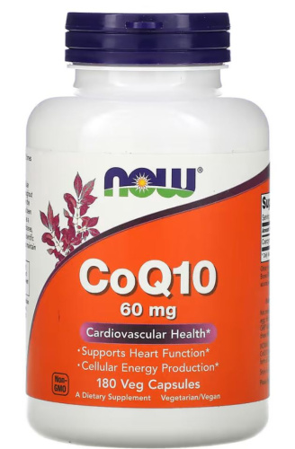 CoQ10 60 мг 180 вег капсул (Now Foods)