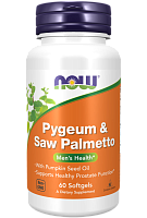 Pygeum & Saw Palmetto 60 мягких капсул (Now Foods)