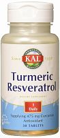 Turmeric Resveratrol (Ресвератрол) 30 таблеток (KAL)