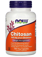 Chitosan plus Chromium 500 мг (Хитозан с Хромом) 120 вег капс (Now Foods)