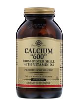 Calcium "600" with vitamin D3 (Кальций из устричных раковин) 240 таблеток (Solgar)