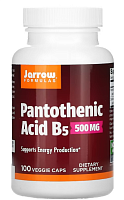 Pantothenic Acid B5 500 мг (Витамин B5) 100 растительных капсул (Jarrow Formulas)