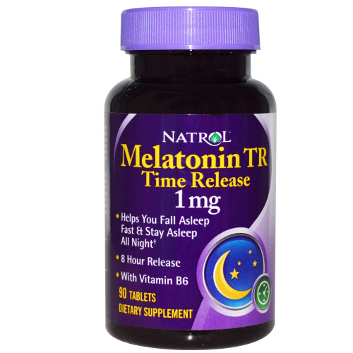 Melatonin 1 мг Time Release медленного высвобождения 90 табл (Natrol) фото 2