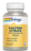 Calcium Citrate 1000 mg with Vitamin D-3 (Цитрат кальция 1000 мг) 90 капсул (Solaray)