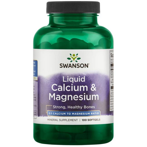 Liquid Calcium & Magnesium 2:1 (Жидкий Кальций и Магний) 100 мягких капсул (Swanson)
