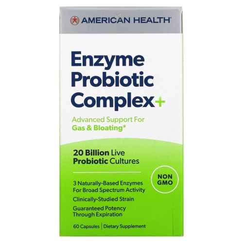Enzyme Probiotic Complex Plus (20 Billion) 60 капсул (American Health)