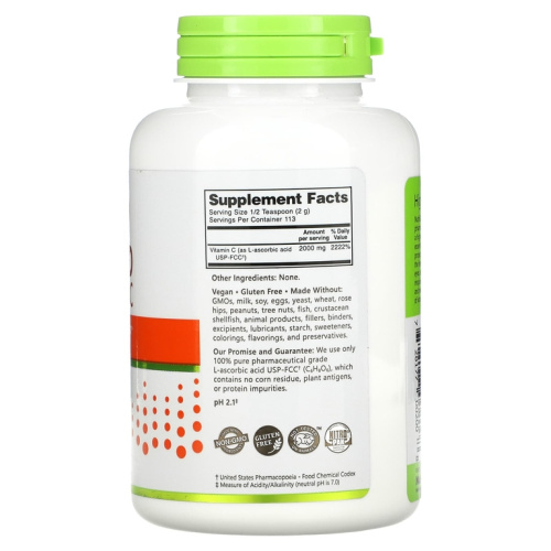 Ascorbic Acid 100% Pure Vitamin C (100% чистый витамин С кристаллический порошок) 227г (NutriBiotic) фото 2