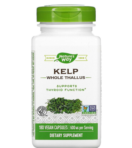 Kelp (Бурые Водоросли Цельное Слоевище) 600 мг 180 капсул (Nature's Way)
