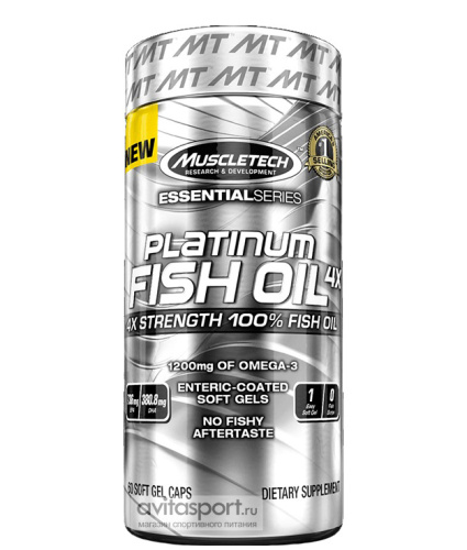 Platinum 100% Fish Oil 4x Essential Series 60 капсул (MuscleTech) фото 2