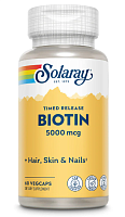 Biotin 5000 mcg TR (Биотин 5000 мкг) 60 вег капсул (Solaray)