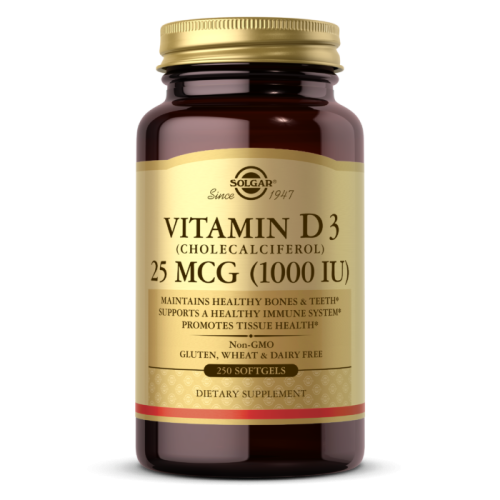 Vitamin D3 (Витамин Д3) 25 мкг (1000 IU) 250 капсул (Solgar)