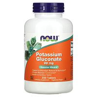 Potassium Gluconate 99 мг (Калий Глюканат) 250 таб (Now Foods)
