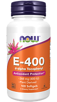 Vitamin E-400 (Витамин Е как ацетат d-альфа-токоферола) 100 мягких капсул (Now Foods)