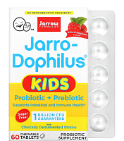 Jarro-Dophilus Kids 1 Billion CFU (пробиотик + пребиотик) 60 жевательных таблеток (Jarrow Formulas)