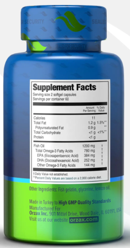 Fish Oil (Омега-3) 120 капсул (Orzax) фото 4