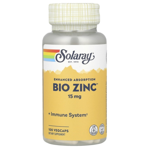 Bio Zinc 15 мг (Цинк) 100 растительных капсул (Solaray) Bio Zinc 15 мг (Цинк) 100 растительных капсул (Solaray)
