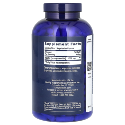 Inositol 1000 мг (Инозитол) 360 капсул (Life Extension) фото 2