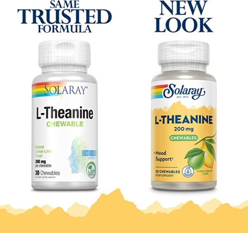 L-Theanine 200 mg Chewables (L-Теанин 200 мг) 30 жевательных таблеток (Solaray) фото 4