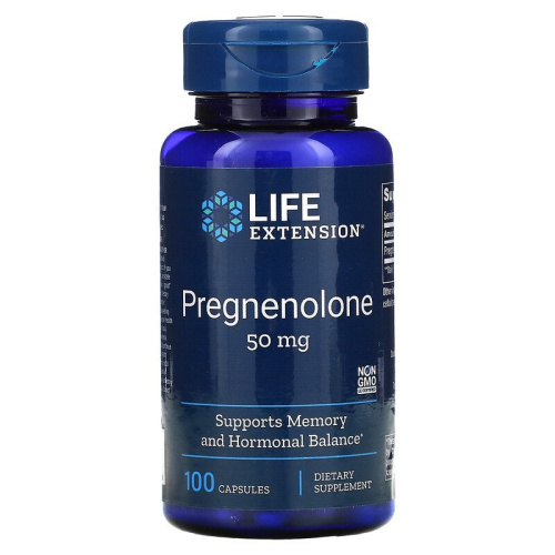 Pregnenolone 50 мг (Прегненалон) 100 капсул (Life Extension)