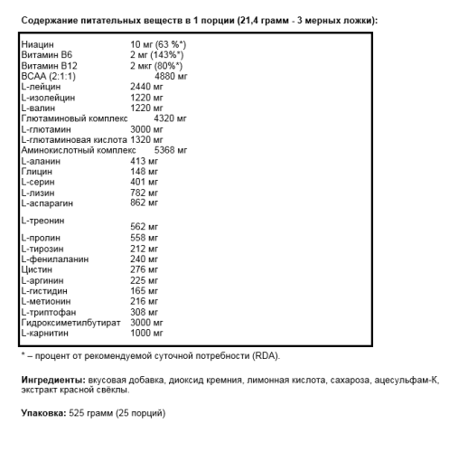 Levro Recovery (Аминокислоты в порошке) 535 г (Kevin Levrone) фото 2