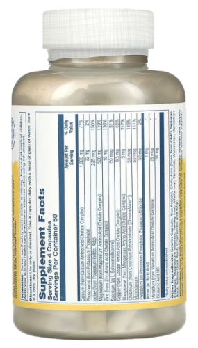 Mega Multi Mineral Iron-Free (Комплекс минералов без железа в составе) 200 капсул (Solaray) фото 3