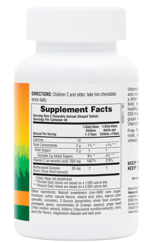 Vitamin C Animal Parade (Детский Витамин C) 90 таблеток (NaturesPlus) фото 2