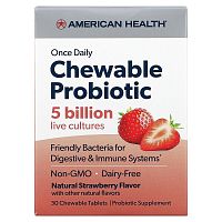 Chewable Probiotic 5 Billion (Жевательные Пробиотики) 30 таблеток (American Health)