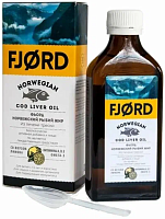Fjord Norwegian Cod Liver Oil (Норвежский рыбий жир из печени трески) со вкусом лимона 200 мл