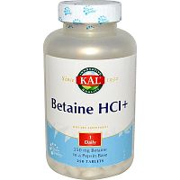 Betaine HCl+ 250 мг (Бетаин) 250 таблеток (KAL)